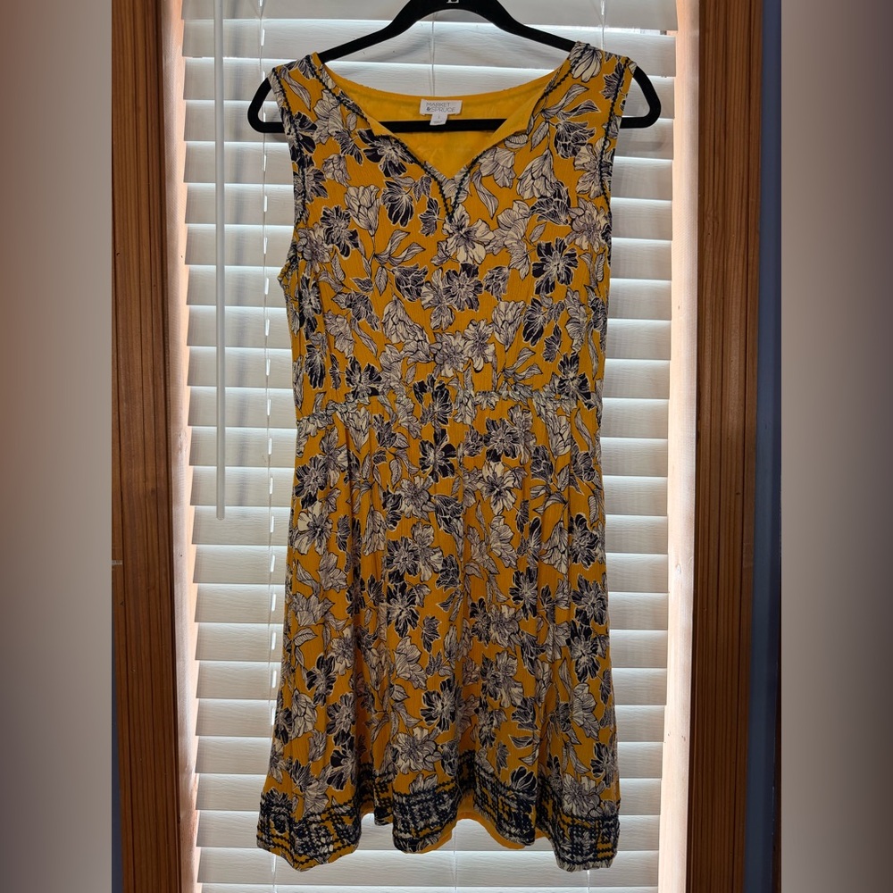 Market & Spruce Yellow Floral Midi Dress